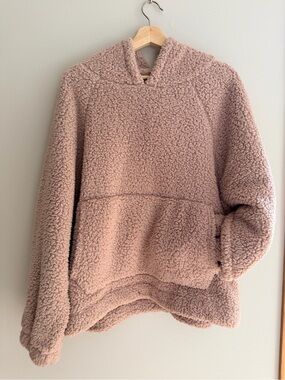 American Eagle Cozy Plush Sherpa Hoodie - Dusty Rose